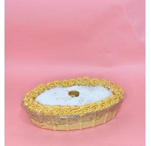 Torta na travessa Pavê de abacaxi com coco e ameixa G